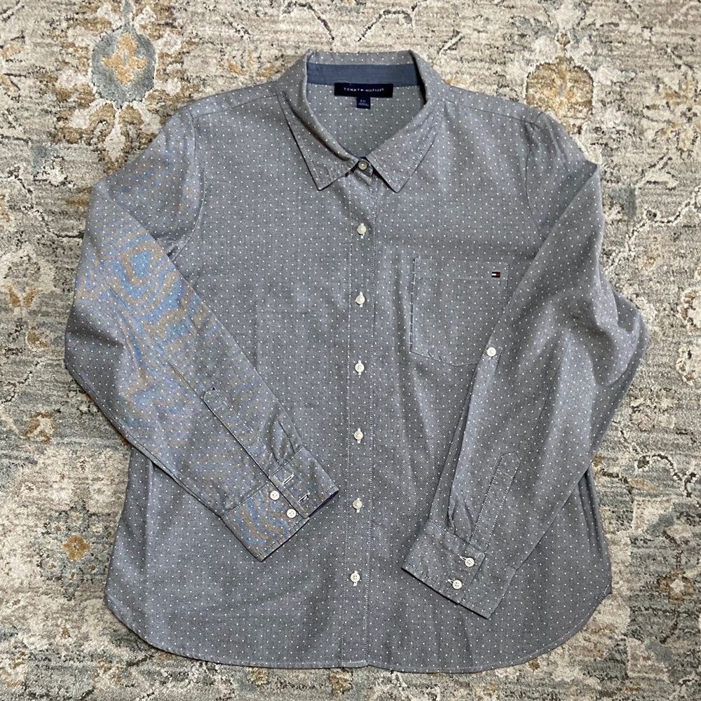 Tommy Hilfiger Gray Polka Dot Shirt